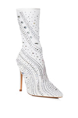 AZALEA WANG OPRY EMBELLISHED BOOTIE IN WHITE