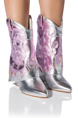 AZALEA WANG BRIA FOLD OVER BOOT IN METALLIC