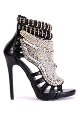 AZALEA WANG PUSH YOUR LUCK STILETTO SANDAL IN BLACK