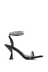AZALEA WANG RICHARDS BLACK SPARKLE SANDAL