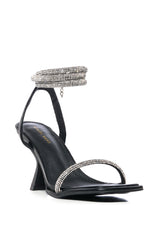 AZALEA WANG RICHARDS BLACK SPARKLE SANDAL