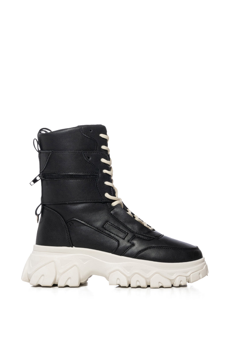 AZALEA WANG SCOTTIE BLACK FLATFORM HIGH TOP SNEAKER