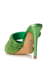 AZALEA WANG SEGIO GREEN EMBELLISHED SANDAL