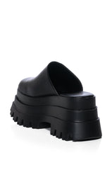 AZALEA WANG BARRON PU FLATFORM MULE IN BLACK