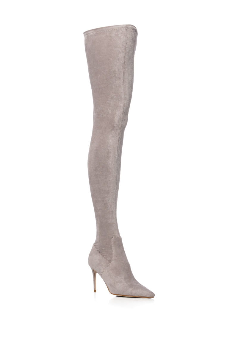 AZALEA WANG CONCOLOR GRAY SUEDE BOOT