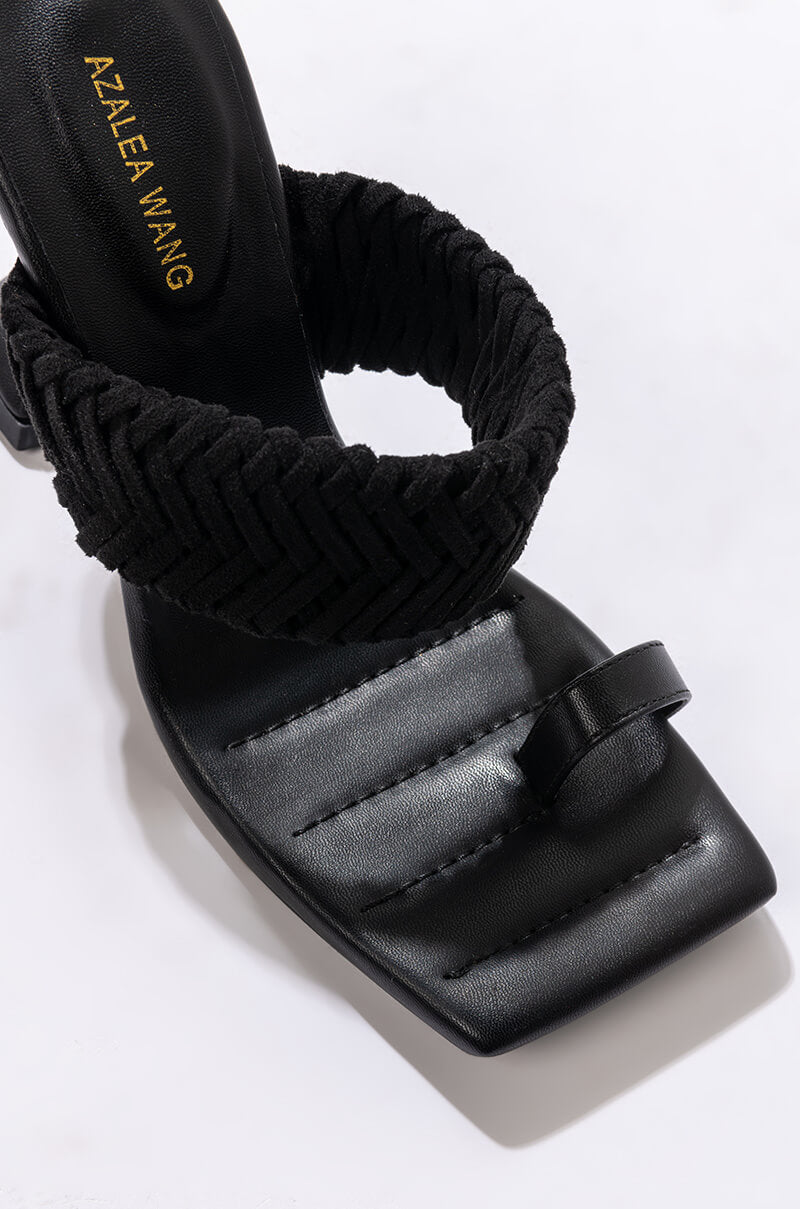 AZALEA WANG TAKE ME ON A VACA STILETTO SANDAL IN BLACK