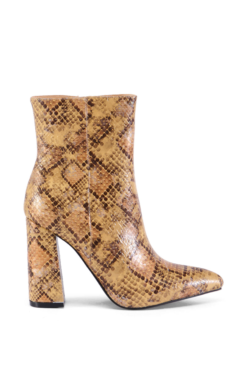 AZALEA WANG TAN SNAKE BOOTIE