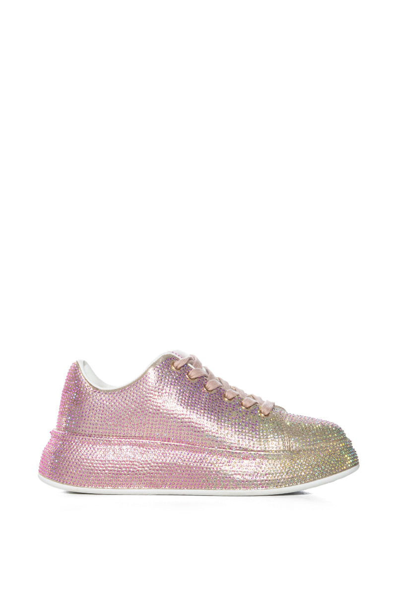 AZALEA WANG TANGY PINK OMBRE RHINESTONE SNEAKER