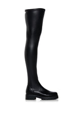 AZALEA WANG TRIM SUREVA STRETCH BOOT IN BLACK