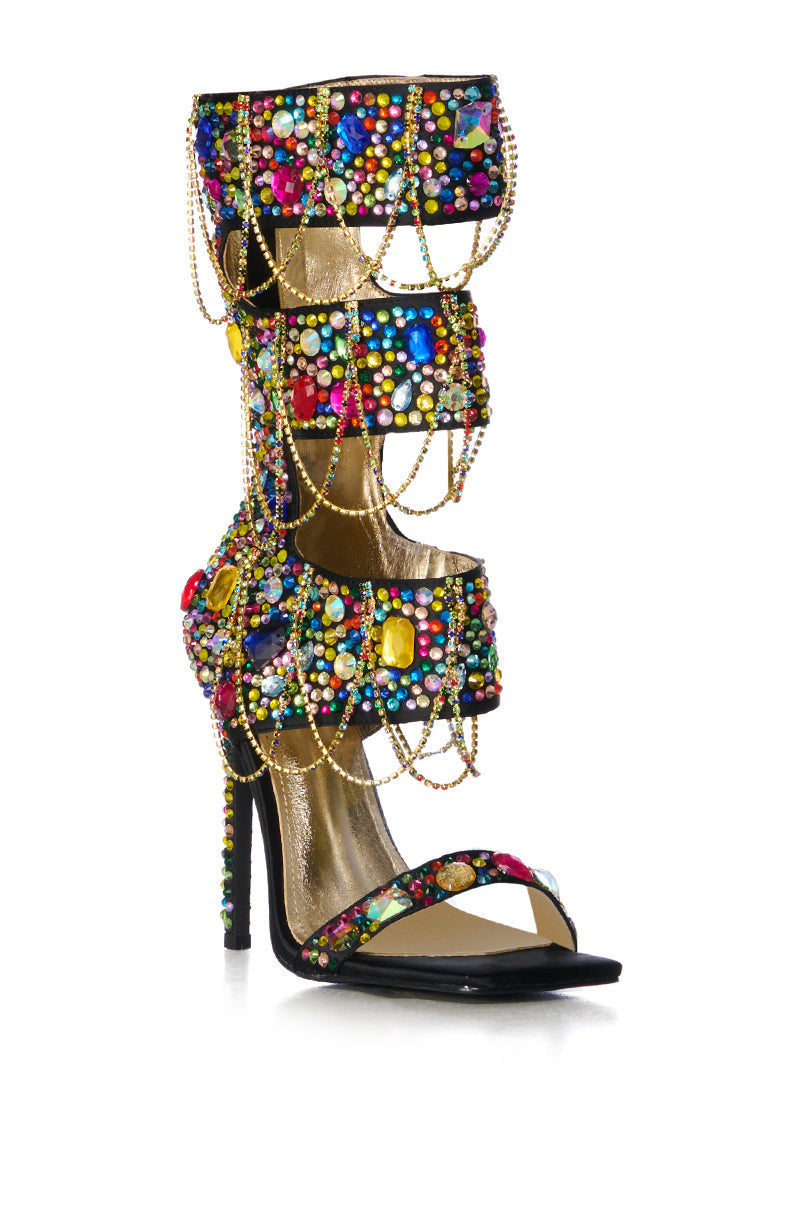 AZALEA WANG WARHOL MULTI EMBELLISHED SANDAL