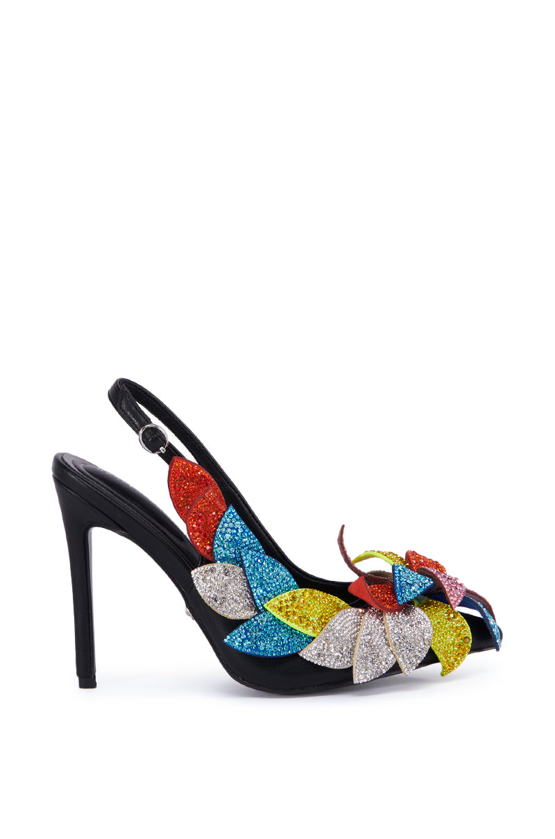 AZALEA WANG WEATHERLY MULTI FLOWER EMBELLISHED PUMP