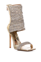 AZALEA WANG CICELY EMBELLISHED GLADIATOR SANDAL IN GOLD