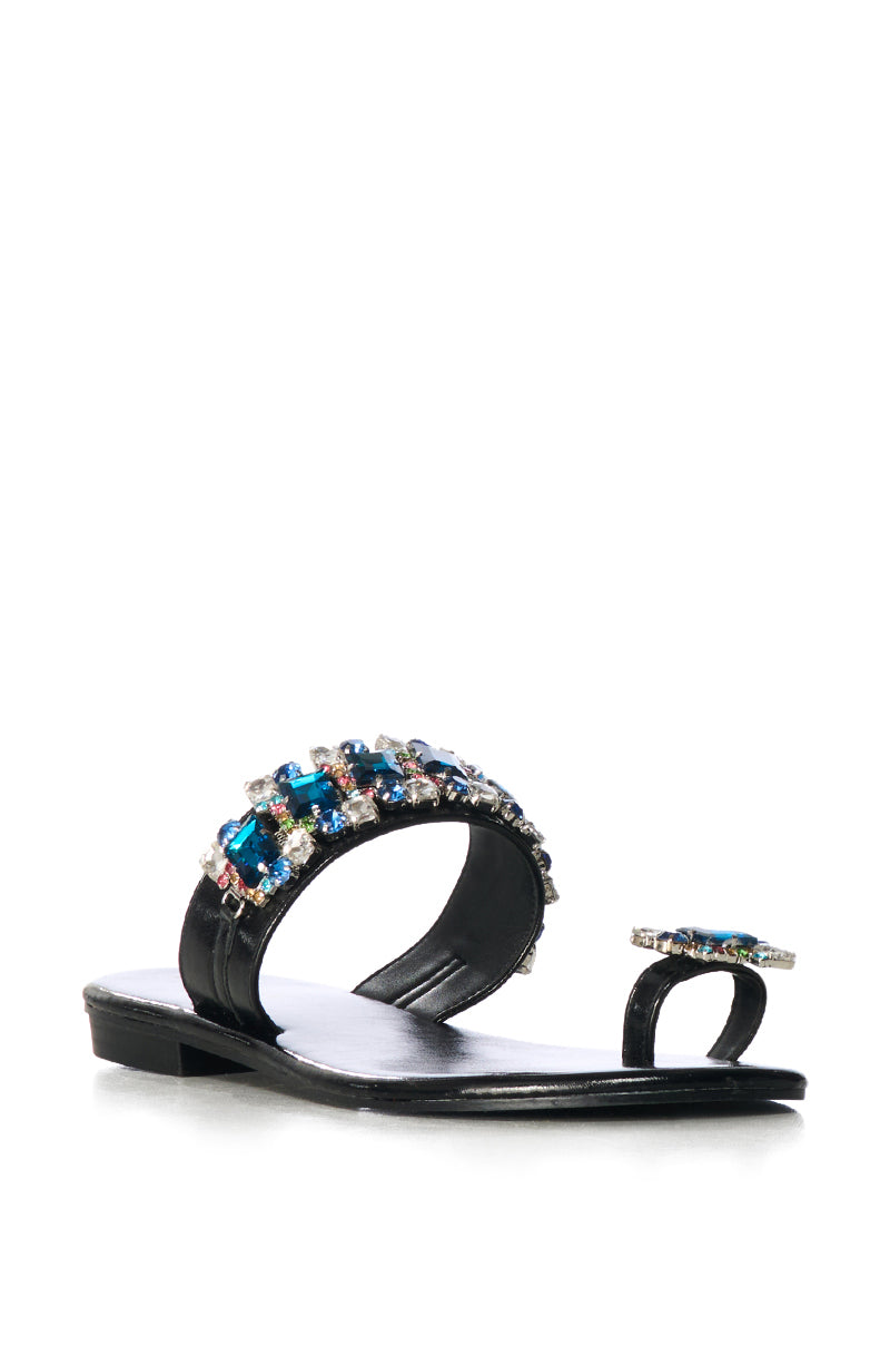 AZALEA WANG WHIMSEY BLUE RHINESTONE SANDAL