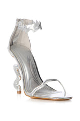 AZALEA WANG WIGGLY SILVER ABSTRACT SANDAL