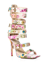 AZALEA WANG BASE EMBELLISHED GLADIATOR SANDAL IN BONE