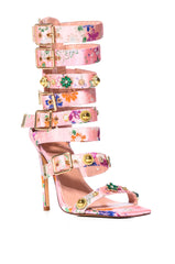 AZALEA WANG BASE EMBELLISHED GLADIATOR SANDAL IN PINK