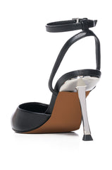 AZALEA WANG ZELLA ANGLED HEEL PUMP IN BLACK