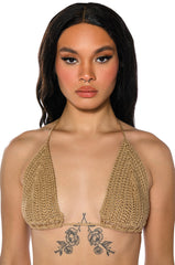 BEACHY KEEN KNIT HALTER CROP TOP