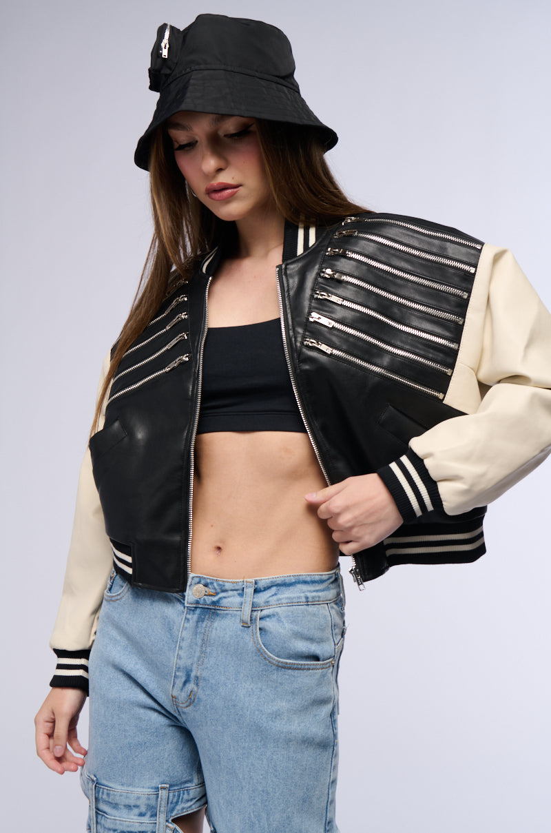 BEAM ME UP ZIPPERED BOMBER