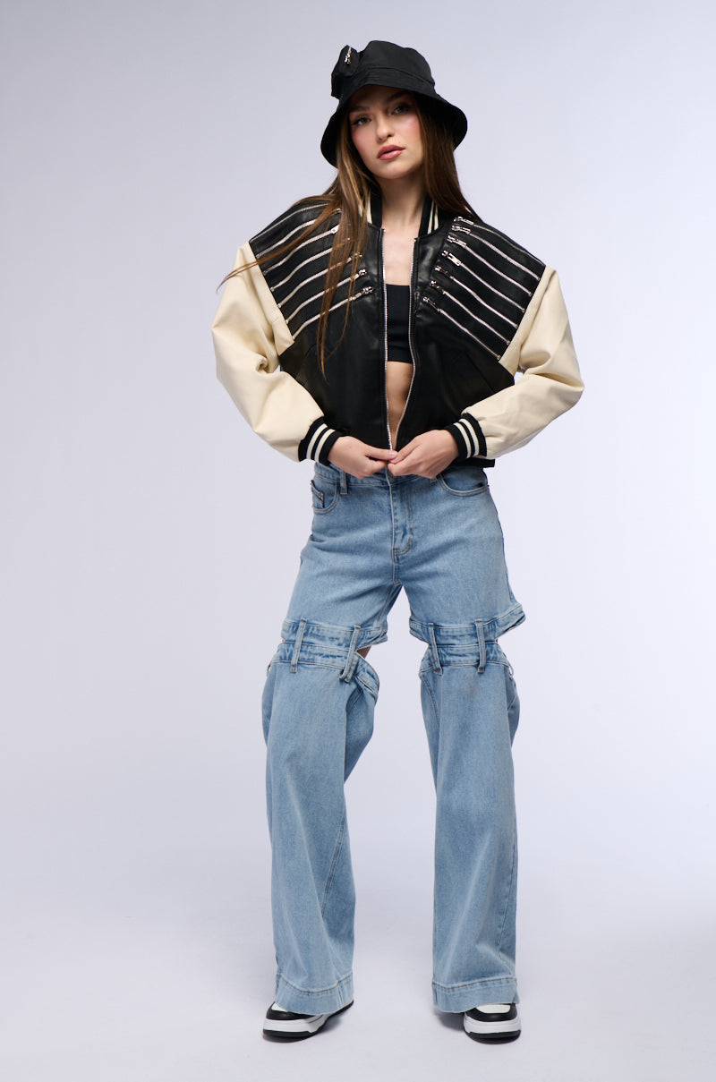 BEAM ME UP ZIPPERED BOMBER