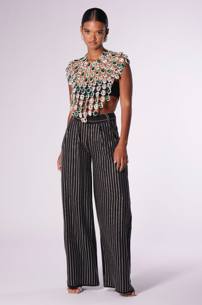 BEJEWLED EMERALD SLEEVELESS TOP