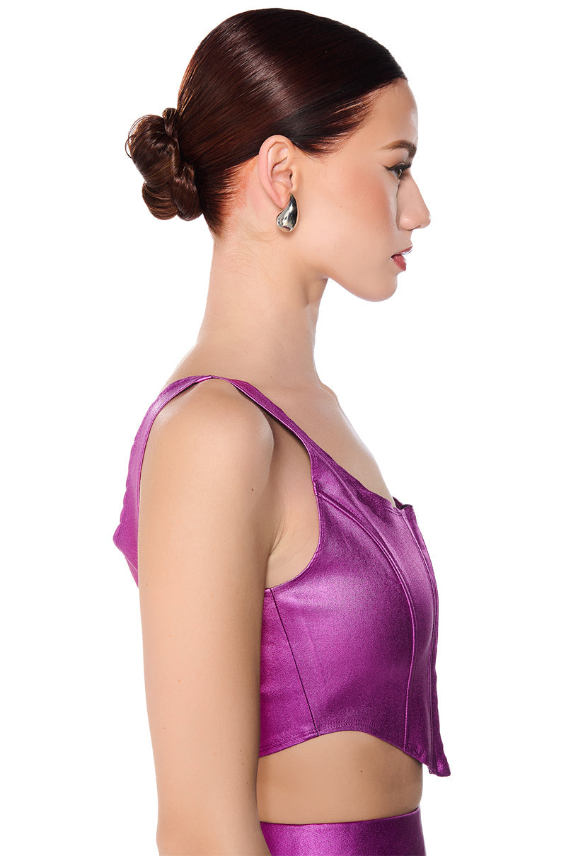 BELIEVE IT METALLIC CORSET TOP