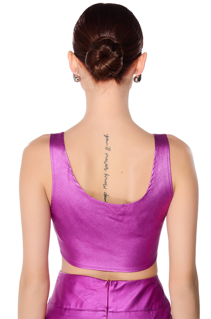 BELIEVE IT METALLIC CORSET TOP