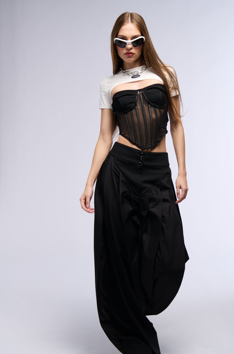 BEST OF THE LAST CORSET SET WITH CROP TEE OVERLAY