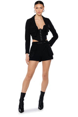 BETTER LUCK UTILITY POCKET SHORTS IN BLACK