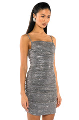 BETTER THAN EVER SLEEVELESS RHINESTONE MINI DRESS