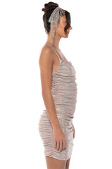 BETTER THAN EVER SLEEVELESS RHINESTONE MINI DRESS