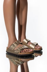 BIRKENSTOCK ARIZONA BIRKO-FLOR GOLD SANDAL