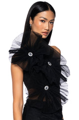 BLOSSOM TEXTURED FLOWER CROP TOP