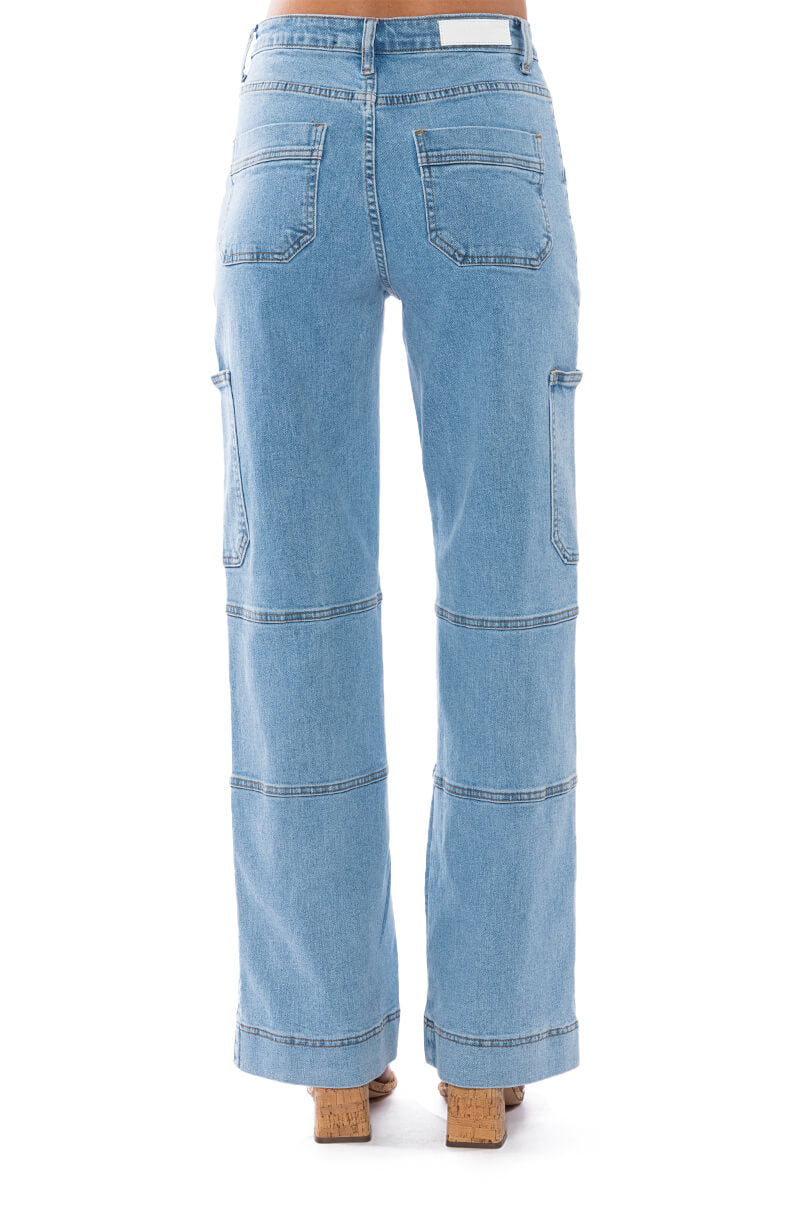 KENDALL WIDE LEG UTILITY JEANS