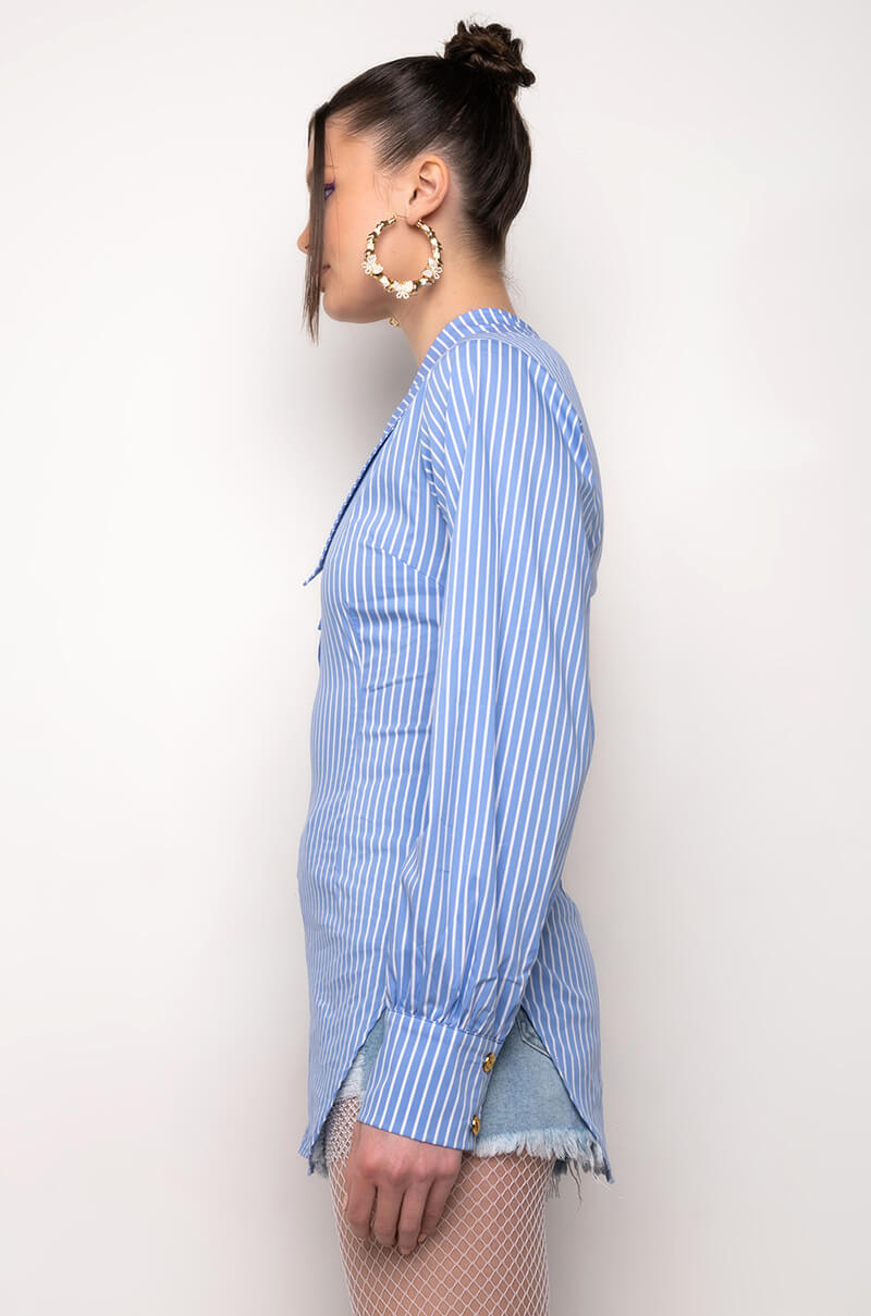 AVRIL ONE SHOULDER POPLIN BLOUSE