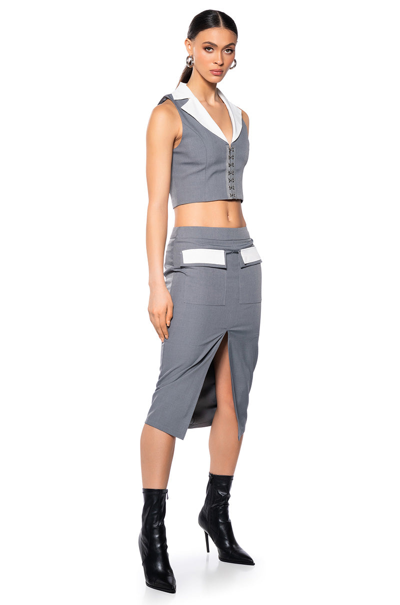 BRITNEY COLLARED VEST TOP