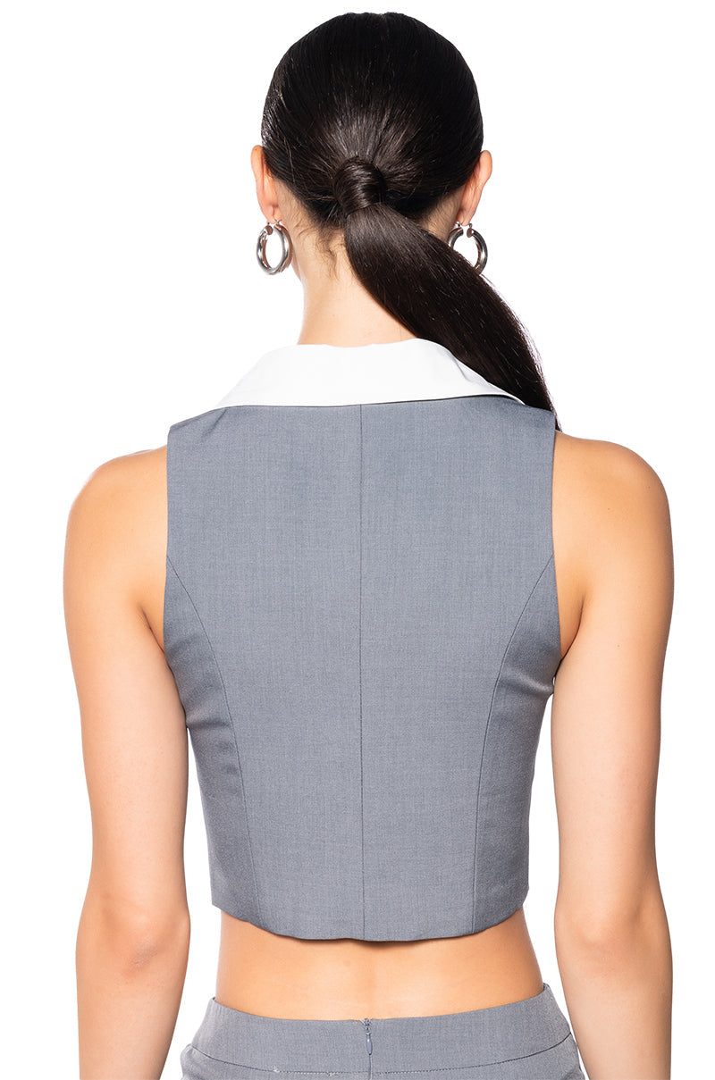 BRITNEY COLLARED VEST TOP