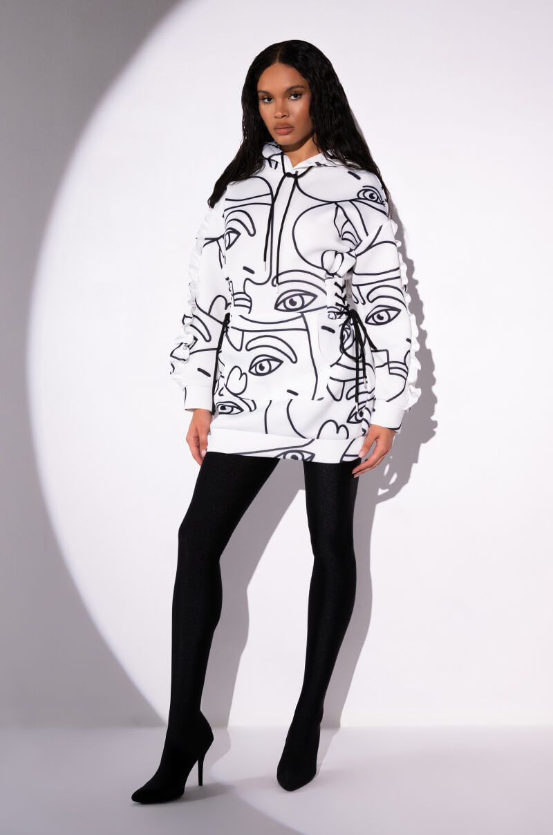 BROOKLYN ABSTRACT SCUBA SWEATSHIRT DRESS