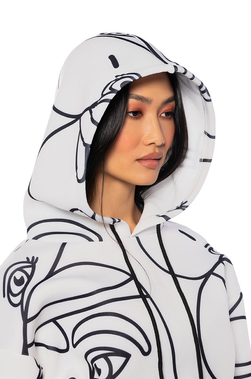 BROOKLYN ABSTRACT SCUBA SWEATSHIRT DRESS