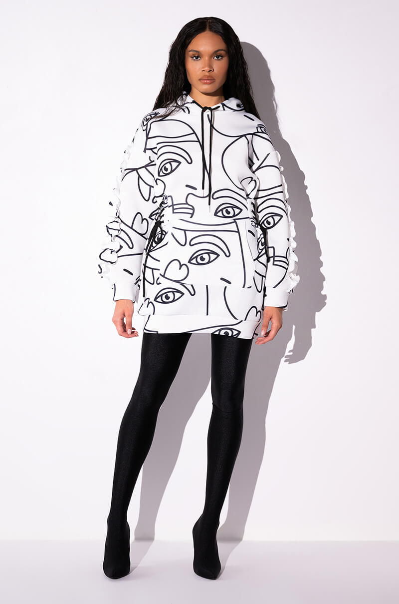 BROOKLYN ABSTRACT SCUBA SWEATSHIRT DRESS