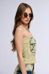 CAPRICE DISTRESSED DENIM CORSET