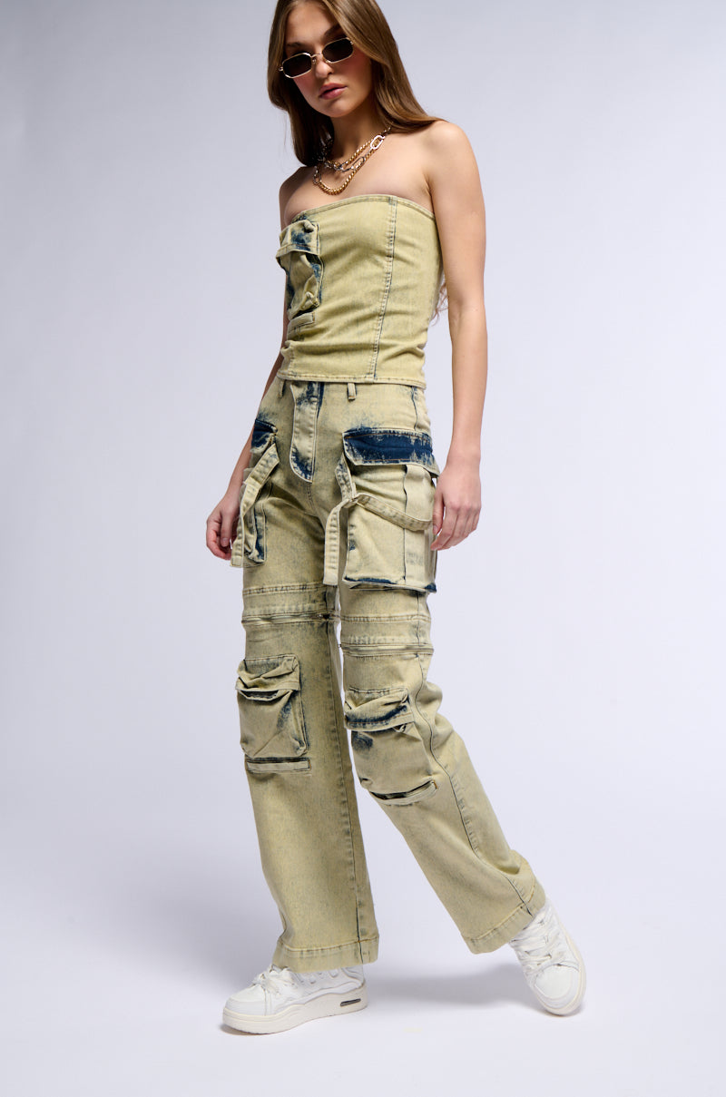 CAPRICE DISTRESSED DENIM CORSET
