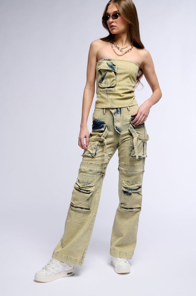 CAPRICE DISTRESSED DENIM CORSET