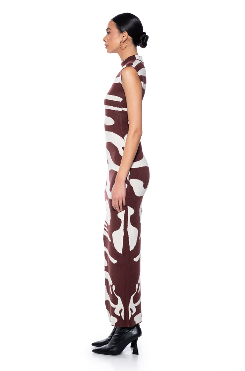 CAUGHT MY EYE MOCK NECK KNIT MAXI DRESS