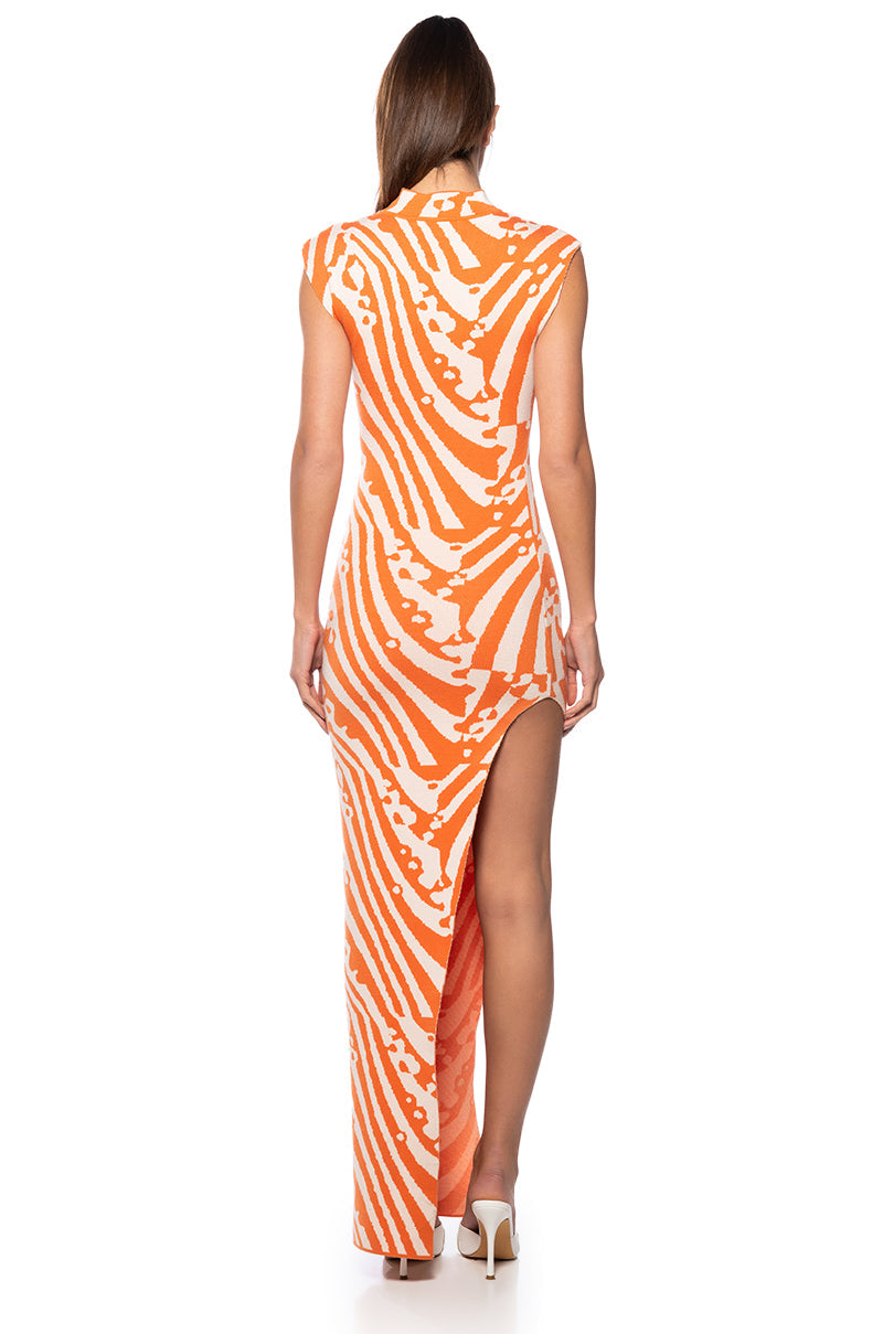 CAUGHT MY EYE MOCK NECK KNIT MAXI DRESS