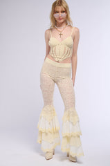 CHELLA LACE RUFFLE PANTS
