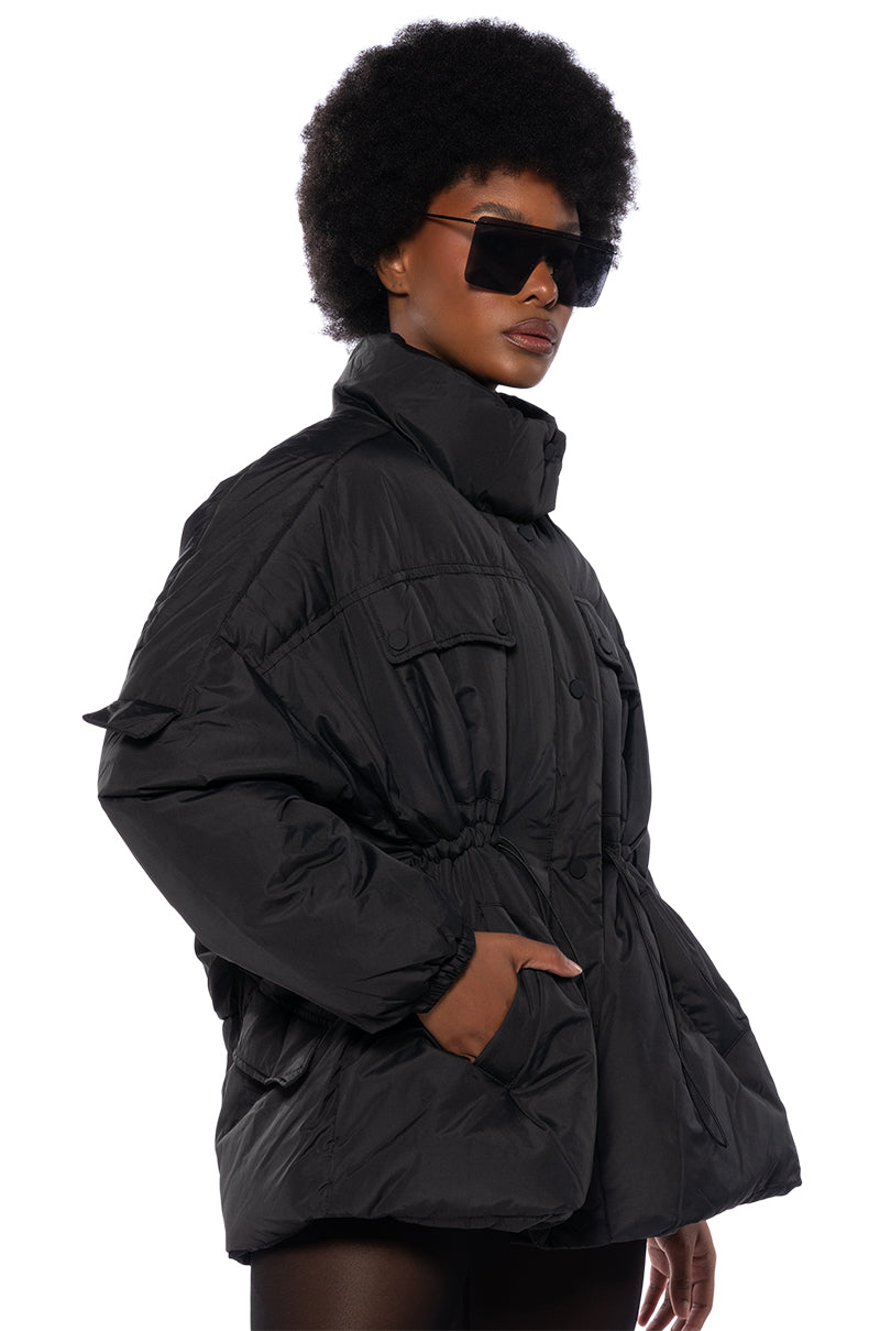 CLASSIC CINCHED WAIST PUFFER JACKET
