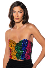 COLORFUL RHINESTONE BUSTIER