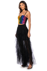 COLORFUL RHINESTONE BUSTIER