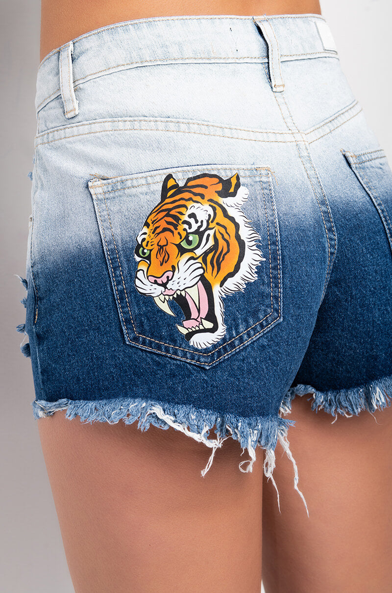 ALEXIS OMBRE WASH CUT OFF DENIM SHORT